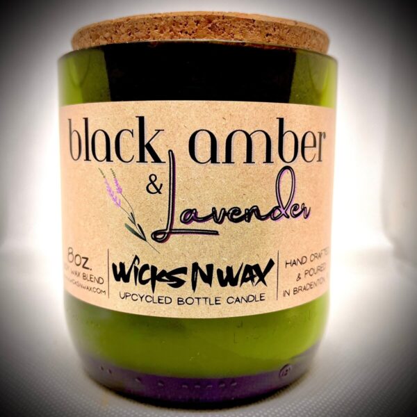 Product Image for  Black Amber & Lavender | Champagne Bottle Candle | WicksNWax
