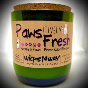 Product Image for  Pawsitively Fresh (Fresh Odor Eliminator) | Champagne Bottle Candle | WicksNWax