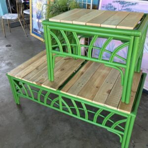 Product Image for  Tropical Bamboo Coffee Table & End Table – Palm Green & Natural Wood