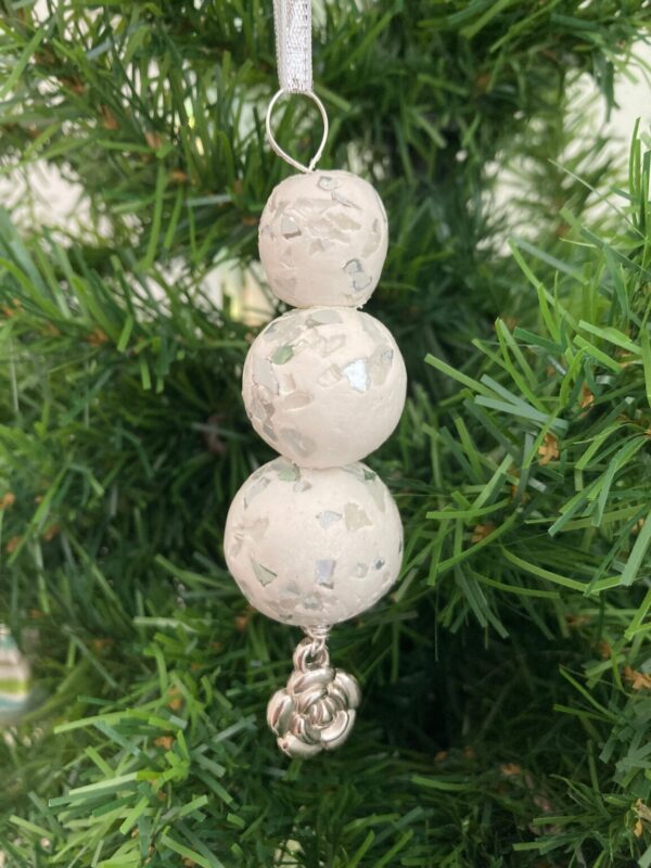 Product Image for  “Silver Bloom the Snowperson” Clay Ornament