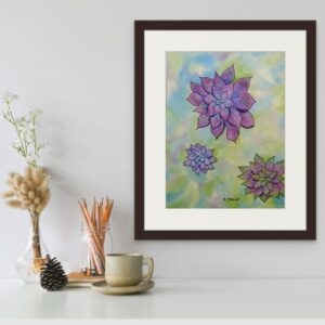 Product Image for  Purple Succulents, WC in black frame