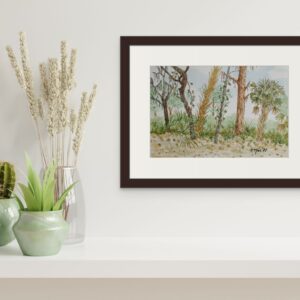 Product Image for  Florida Scrub, 6 trees, WC in black frame