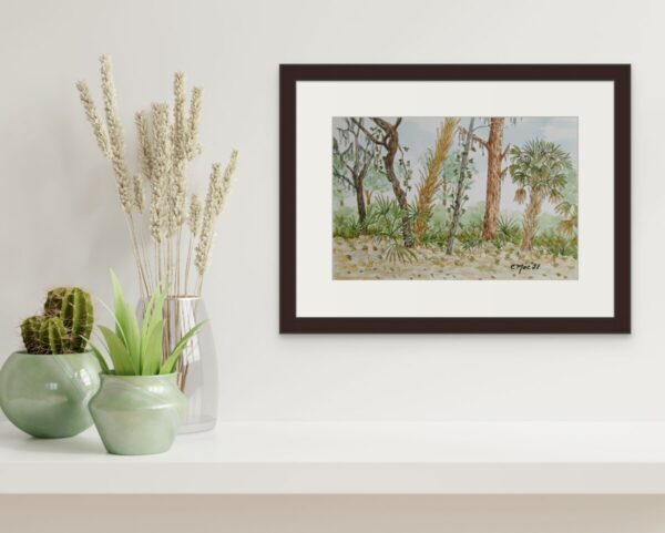 Product Image for  Florida Scrub, 6 trees, WC in black frame
