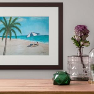 Product Image for  Solitary Bather, water color in black frame