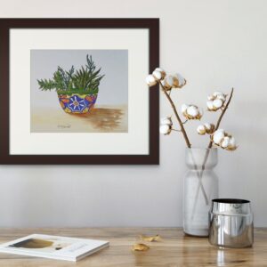 Product Image for  Succulents in Talavera pottery watercolor