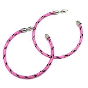 Product Image for  90s Pink Black Friendship Bracelet Style Hoop Earrings
