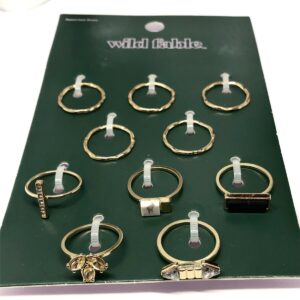 Product Image for  10pc Bundle of Assorted Gold Crystal Slim Stacking Rings – Wild Fable