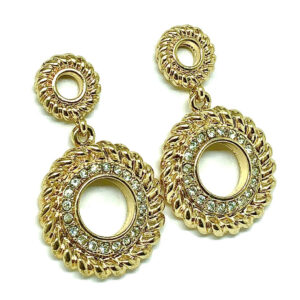Product Image for  Glistening Gold & Cz Double Halo Dangle Earrings