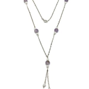 Product Image for  Sterling Silver Amethyst Layering Y Chain Necklace