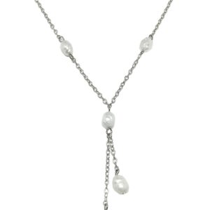 Product Image for  Elegant Pearl – 16.25″ Sterling Silver Satellite Y-chain Tassel Necklace