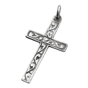 Product Image for  Vintage 50s Mid Sized Sterling Silver Simple Scrolling Cross Pendant