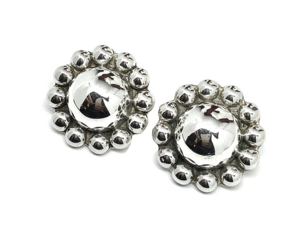 Product Image for  TF-39 Sterling Silver 1 3/16in Big Beaded Sunflower Design Stud Earrings