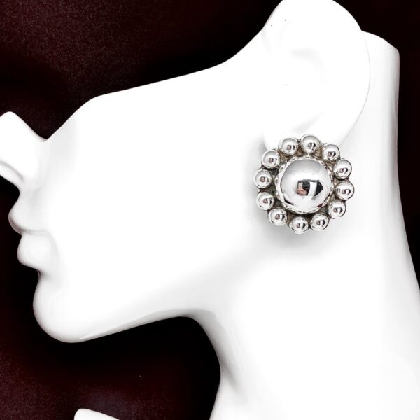 Product Image for  TF-39 Sterling Silver 1 3/16in Big Beaded Sunflower Design Stud Earrings