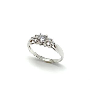 Product Image for  10k White Gold Diamond Alternative Bowtie Style Ring sz7