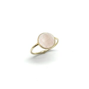 Product Image for  Sterling Silver Delicate Frosty Pink Rose Quartz Satellite Ring sz8