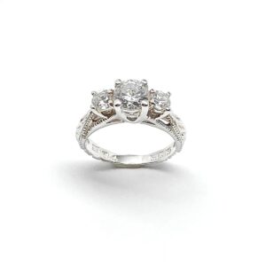 Product Image for  Sterling Silver 3 Stone Style Cathedral Ring sz4