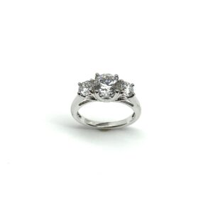 Product Image for  Sterling Silver Glittering 3 Stone Style Cz Ring
