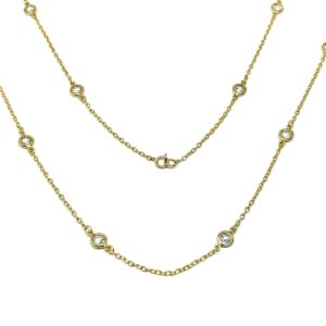 Product Image for  36in Gold 925 Silver Opera Length Crystal Station Necklace