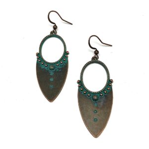 Product Image for  Boho Style Arrowhead In Rustic Bronzed Dangle Earrings