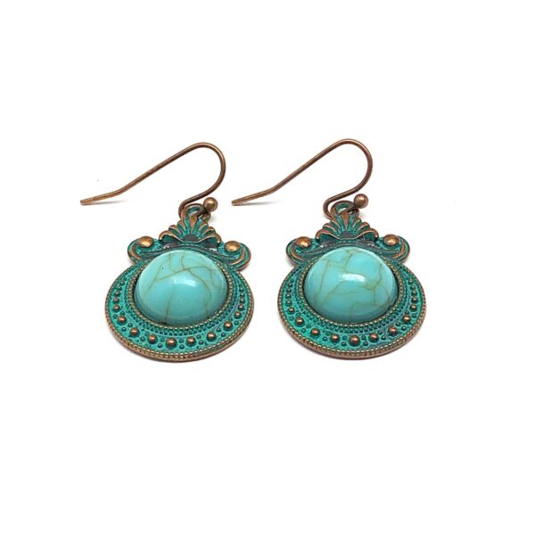 Product Image for  Atlantis – Verdigris and Blue Turquoise Drop Earrings