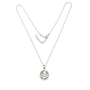 Product Image for  Adjustable Sterling Silver Sandblasted Circle Pendant Necklace