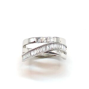 Product Image for  Beautiful Bypassing Baguette Band – Sterling Silver sz7.5
