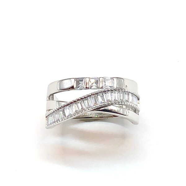 Product Image for  Beautiful Bypassing Baguette Band – Sterling Silver sz7.5
