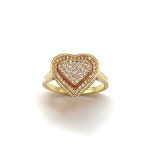 Product Image for  Glittery Golden Heart Ring – Sterling Silver sz8.5