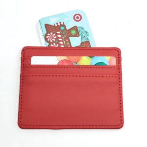 Product Image for  Red Faux Leather Slim Profile Wallet / Credit Card Holder