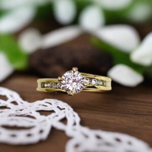 Product Image for  European 9k Gold Beautiful Cubic Zirconia Engagement Ring sz5.75